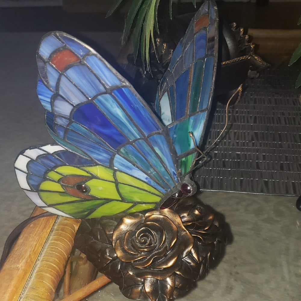 Stained Glass Butterfly Lamp